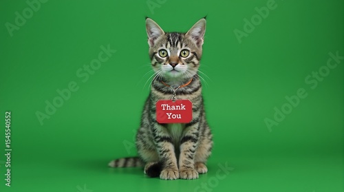 Thank You Cat on Green Screen