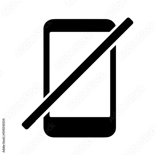 No mobile phones icon with transparent background symbolizing restricted phone use and device prohibition
