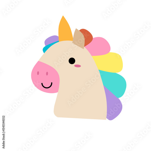 Pastel Pony Unicorn and funny Cat Unicorn with kawaii icons: cupcake, fulling star, rainbow, heart, happy planet etc for pajamas prints and greeting card, birthday party