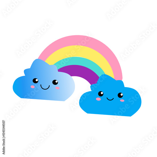 Pastel Pony Unicorn and funny Cat Unicorn with kawaii icons: cupcake, fulling star, rainbow, heart, happy planet etc for pajamas prints and greeting card, birthday party