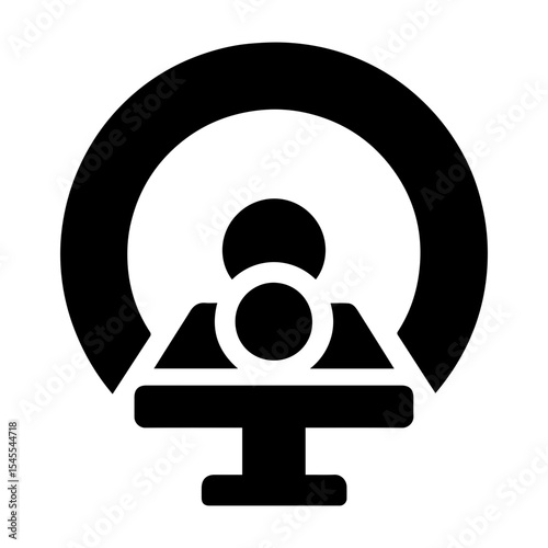 CT scan icon with transparent background symbolizing diagnostic imaging and medical radiology equipment

