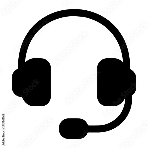 Live translation headset icon with headphones and microphone transparent background symbolizing real-time language interpretation and communication
