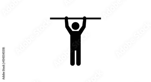 Silhouette of a Person Lifting a Barbell Highlighting Strength and Determination Isolated on White Background