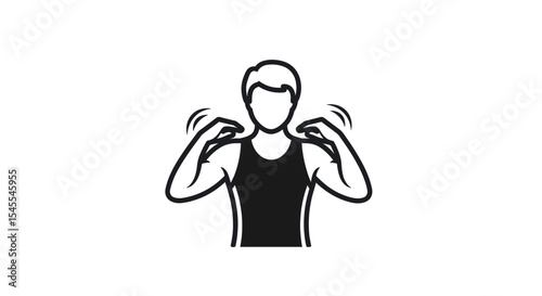 Man Stretching His Arms In A Sleeveless Shirt Conveying Energy And Fitness Isolated On White Background