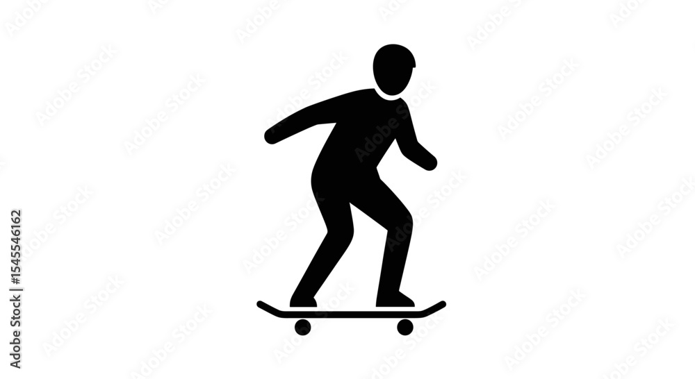 Obraz premium Silhouette of a Skateboarder Performing Tricks in Dynamic Motion Isolated on White Background