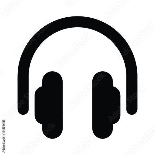 Simple black silhouette of over-ear headphones.