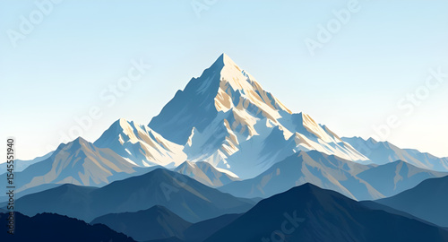 Mountain landscape, snowy mountains, winter mountain, snow-capped peaks, alpine view, frozen nature, white mountains, cold weather scene, scenic landscape, icy mountains, snow-covered hills, frosty pe