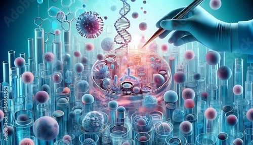 Cell Culture and Cellular Response Analysis and copy space for text
