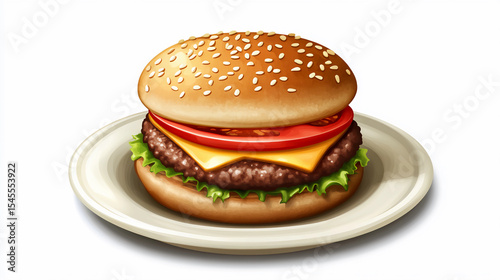 3d Render of a Cheeseburger