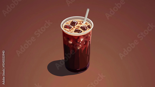 3D Render of an Iced Coffee Drink