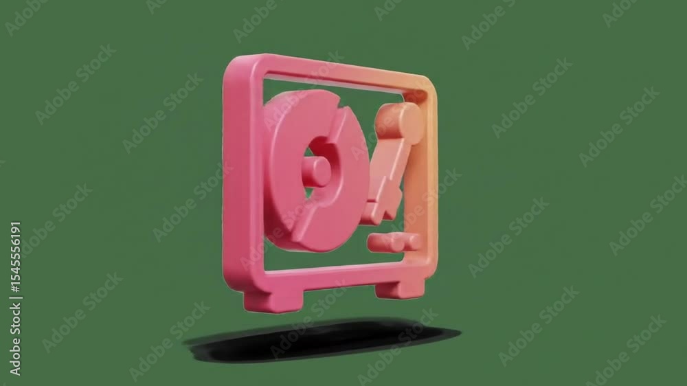 Stylized 3D turntable icon with a gradient color scheme on a green background