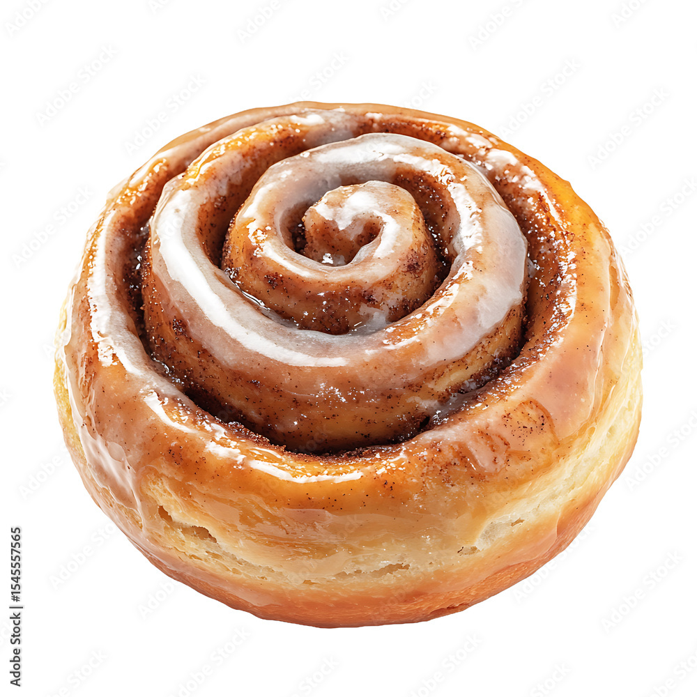 Fototapeta premium Golden Cinnamon Roll with Glaze