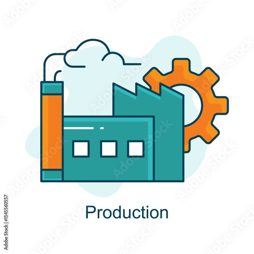 Manufacturing Process Vector Icon with Engineering and Automation Theme