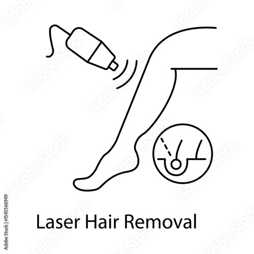 Laser Hair Removal Laser Device Representing Long-Term Hair Reduction and Smooth Skin icon with editable stroke.