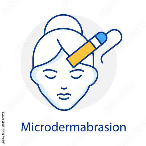 Microdermabrasion Exfoliating Wand Representing Skin Renewal and Rejuvenation icon with editable stroke.