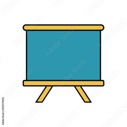 Minimalist Tripod Whiteboard Icon for Educational or Business Use