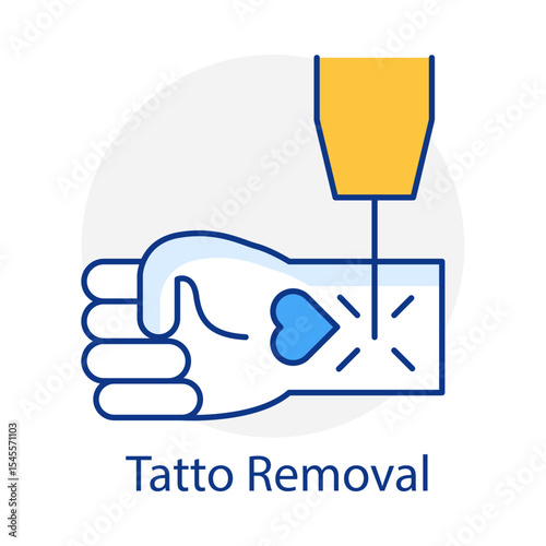 Tattoo Removal Laser Icon Representing Ink Erasure and Skin Restoration icon with editable stroke.
