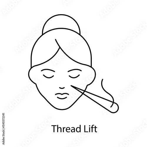 Thread Lift – Needle Icon Representing Non-Surgical Skin Lifting