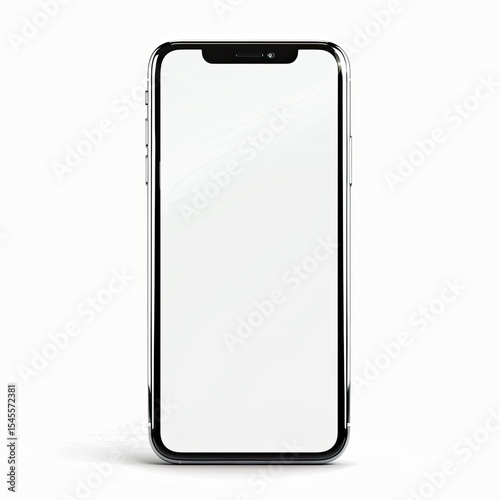 A blank smartphone displayed on a white background, showcasing its sleek design.
