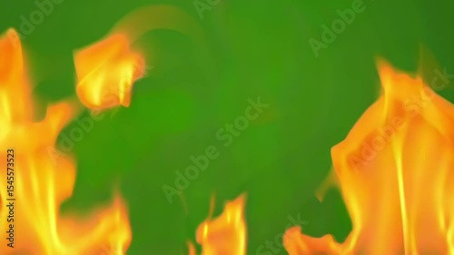 Fiery Flames on Green Screen Stock Footage of Fire