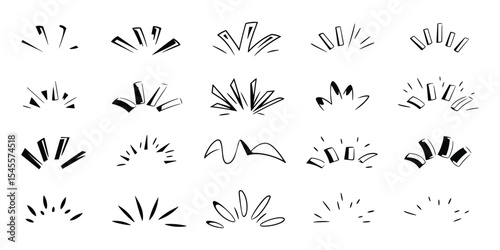 A collection of sunburst rays and abstract design elements. Perfect for adding a touch of sophistication to any project.