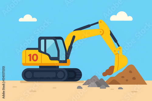excavator on a construction site