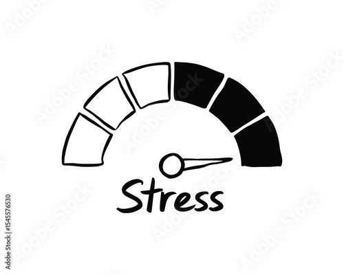 Stress Meter Vector Illustration with Pressure Indicator