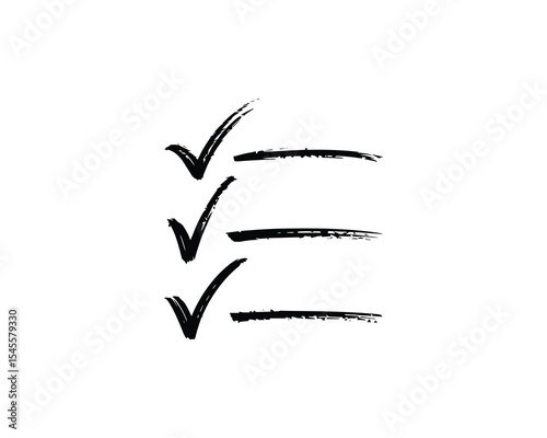 Check Mark List Symbol Tick Sign Approval Confirmation Vector