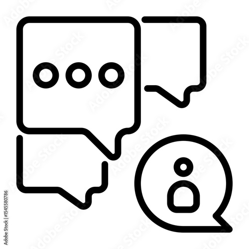 chat icon, line icon style
