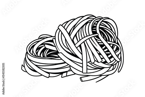 Tagliatelle Pasta Noodle Vector Food Italian Cuisine Isolated
