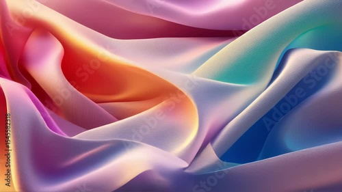 colorful red orange blue silk texture with soft flowing fabric