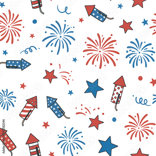 4th of July Independence Day Celebration Elements Vector White color background