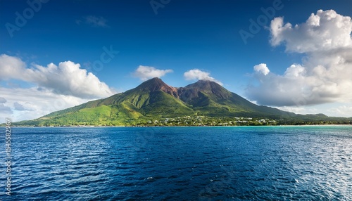 mount nevis from sea st kitts and nevis caribbean