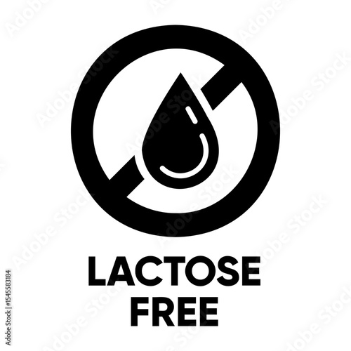 Lactose Free Icon Vector Black