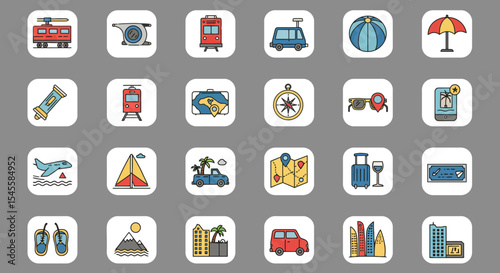 set of icons travel perfect for travel website,booking platforms,tourism content