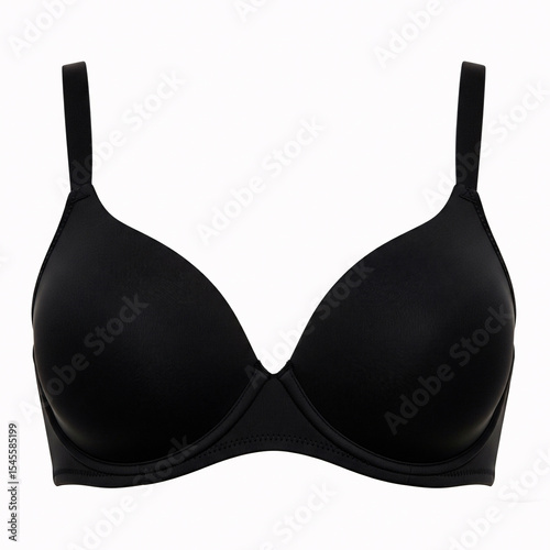 Black bra isolated on white background 3D illustration.