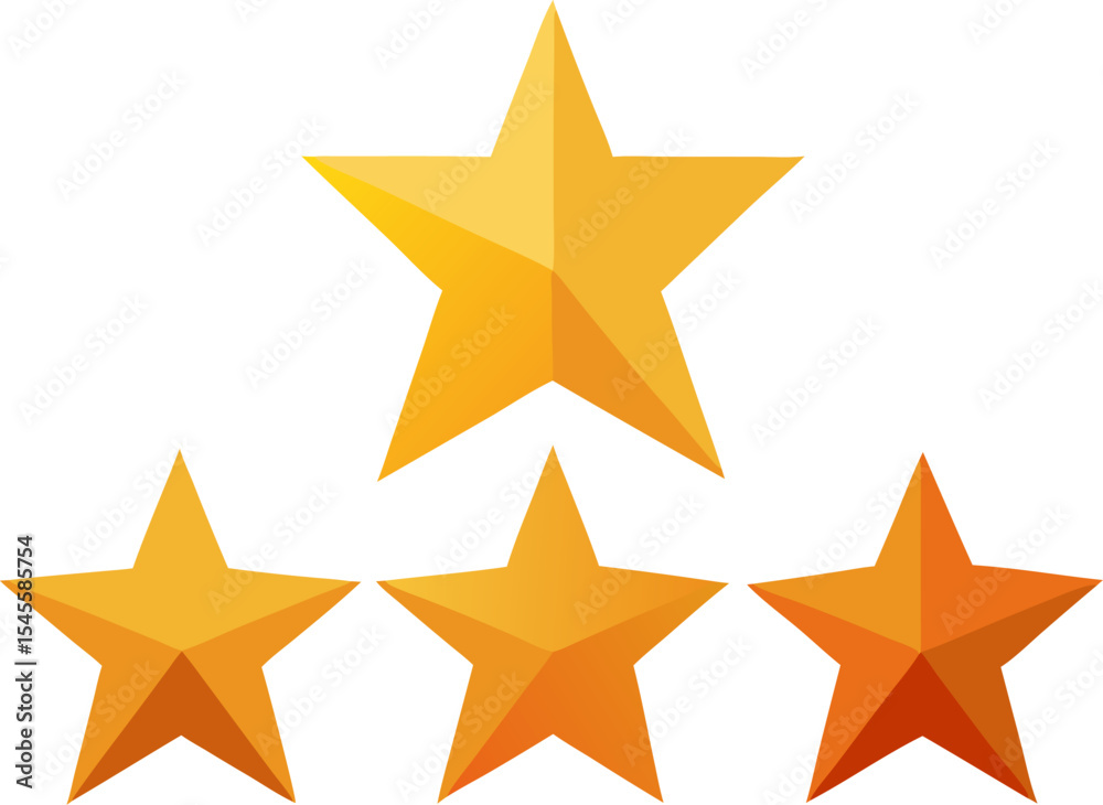 Obraz premium Customer review stars: vector star ratings, half‑star version with white background