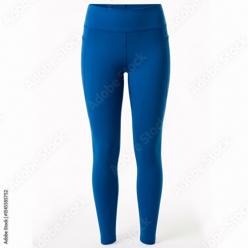 Blue sport leggings on a white background. 3d rendering