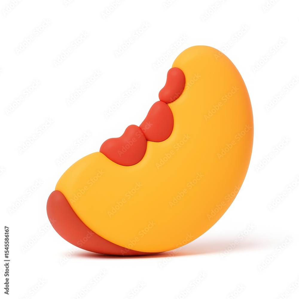 Fototapeta premium 3D Render of a Half Peach with Hearts