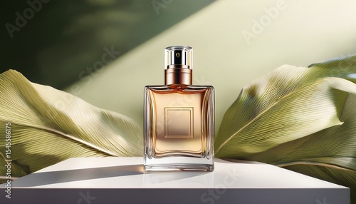 mock up of minimal elegant perfume bottle stylish parfumerie banner ai generative