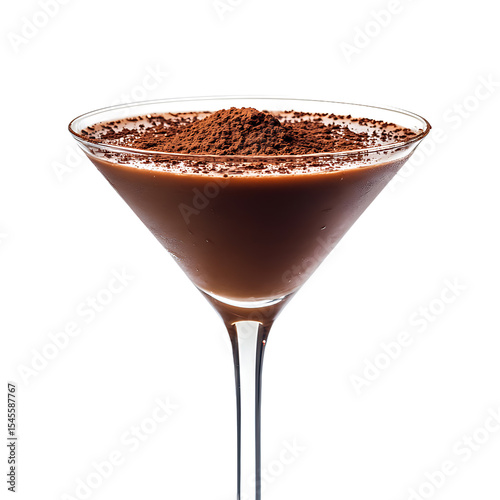 Chocolate Cocktail in a Martini Glass Topped with Cocoa Powder