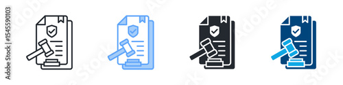 Regulation Icon Set Multiple Style. Design In Outline, Blue, Glyph, Dual Tone