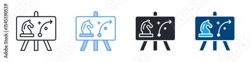 Project Planning Icon Set Multiple Style. Design In Outline, Blue, Glyph, Dual Tone