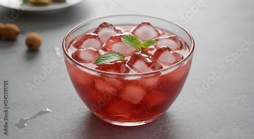 Wallpaper Mural Refreshing Red Iced Beverage In Glass Bowl Torontodigital.ca