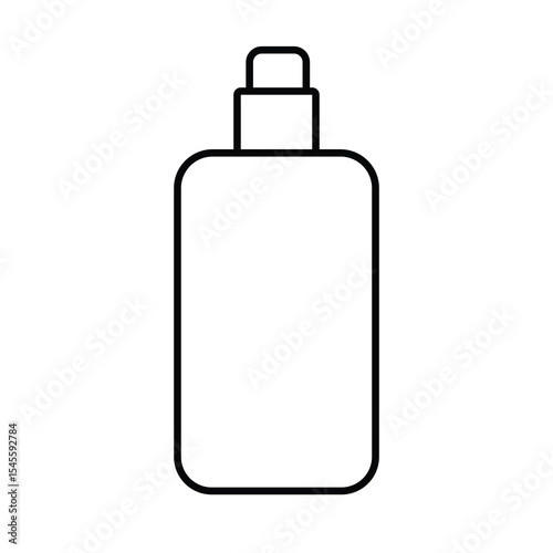 Cosmetic or skincare bottle line icon vector illustration, oil bottle clipart in line art style
