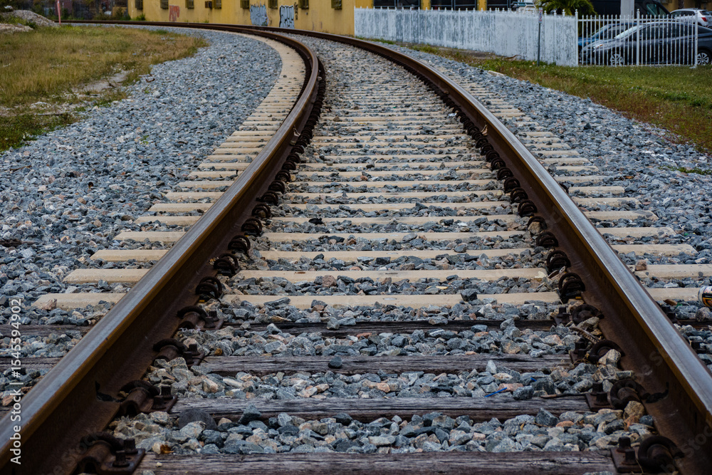 Fototapeta premium train rail track in perspective