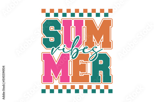 Summer vibes, Summer Beach Vector Illustration, summer svg, beach t shirt quotes,  Retro Summer t shirt Sublimation, Beach Vacation SVG, Cricut Cut File, Summer Holiday silhouette, Lake svg