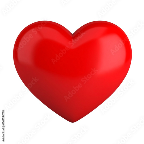 3D red heart PNG 