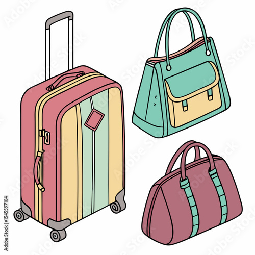 Stylish luggage set for travel adventures
