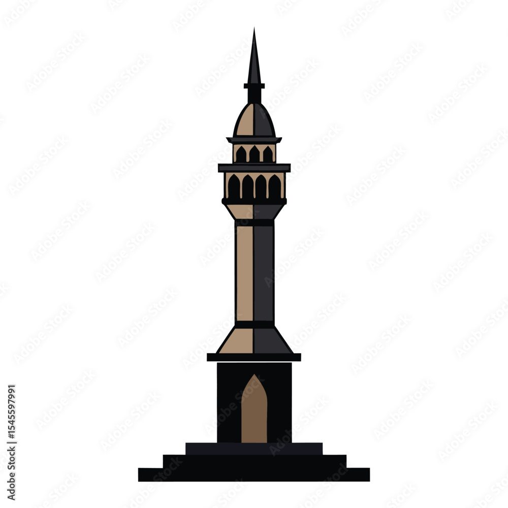Fototapeta premium silhouette of the tower of the mosque